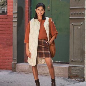 BRAND NEW UNIQLO Brown Wool Blend Mini Skirt